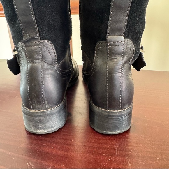 Timberland Bethel Black Leather Suede tall low heeled riding boots 7.5 - Picture 10 of 16